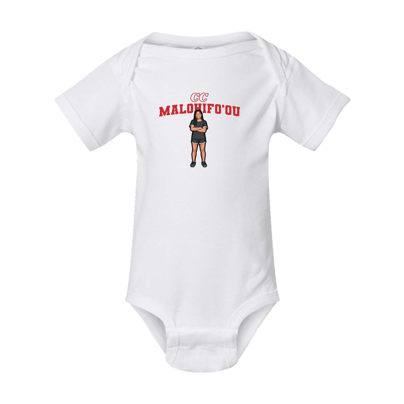 Baby Onesie — Name Arch in White