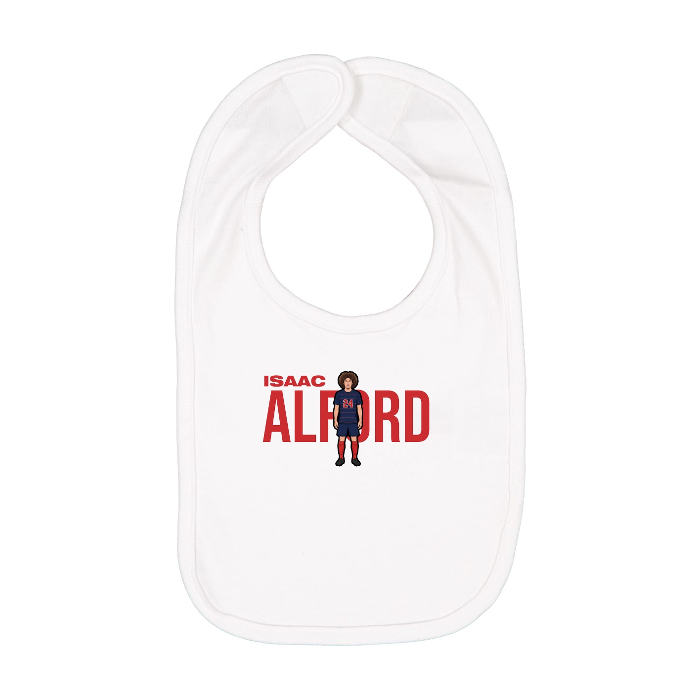 Infant Bib — Player Name in White