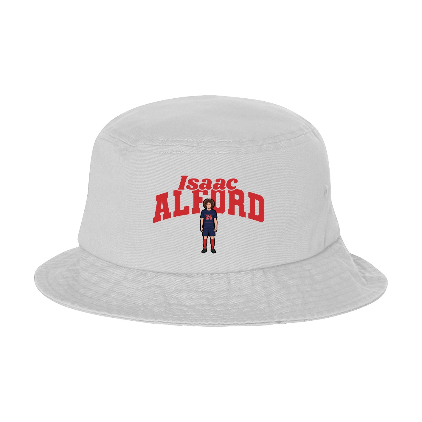 Bucket Cap — Signature Arch in White
