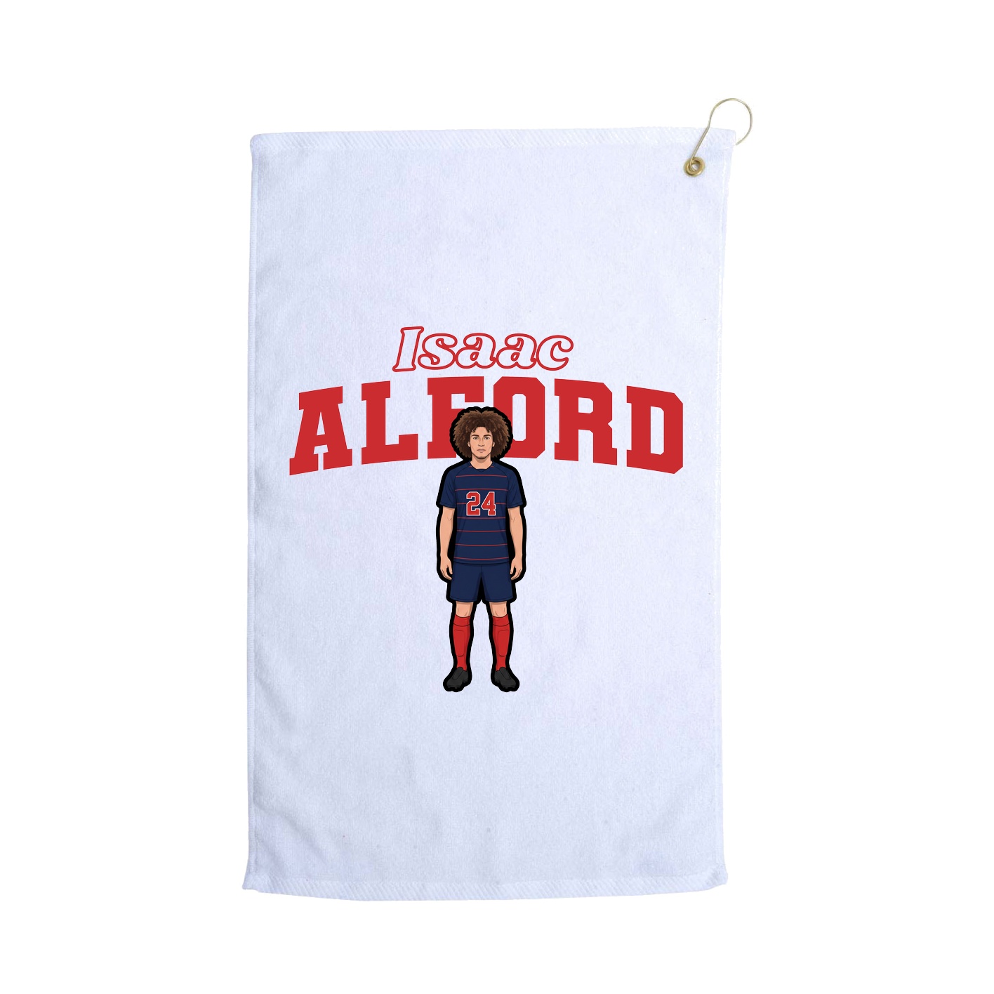 Golf Towel — Name Arch in White