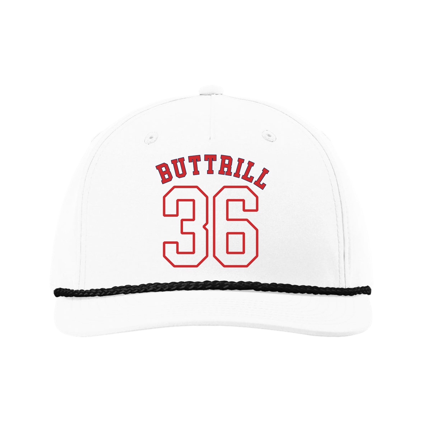 Five-Panel Classic Rope Cap — Shirsey Arch in White