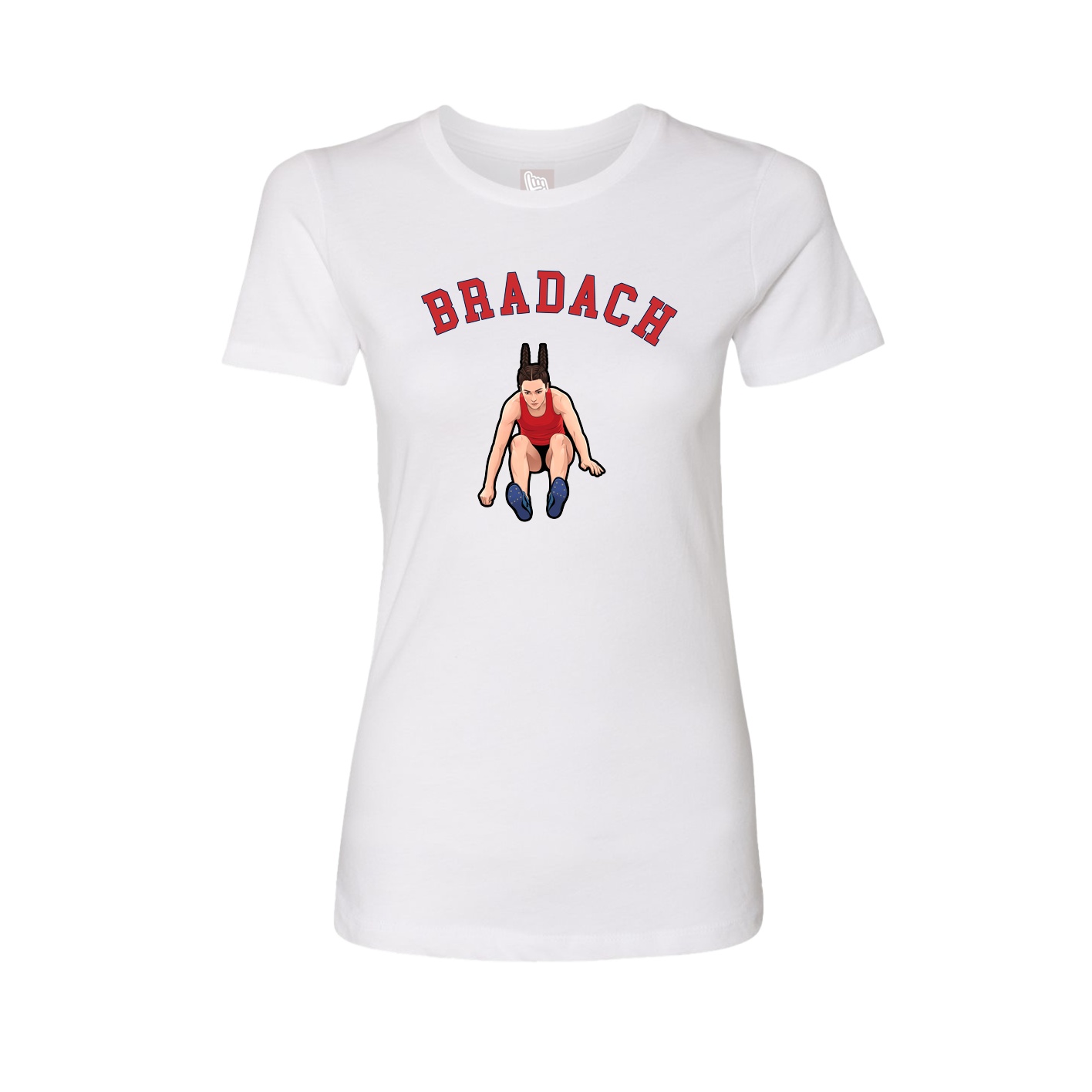 Fitted Women's Tee — Shirsey Arch in White