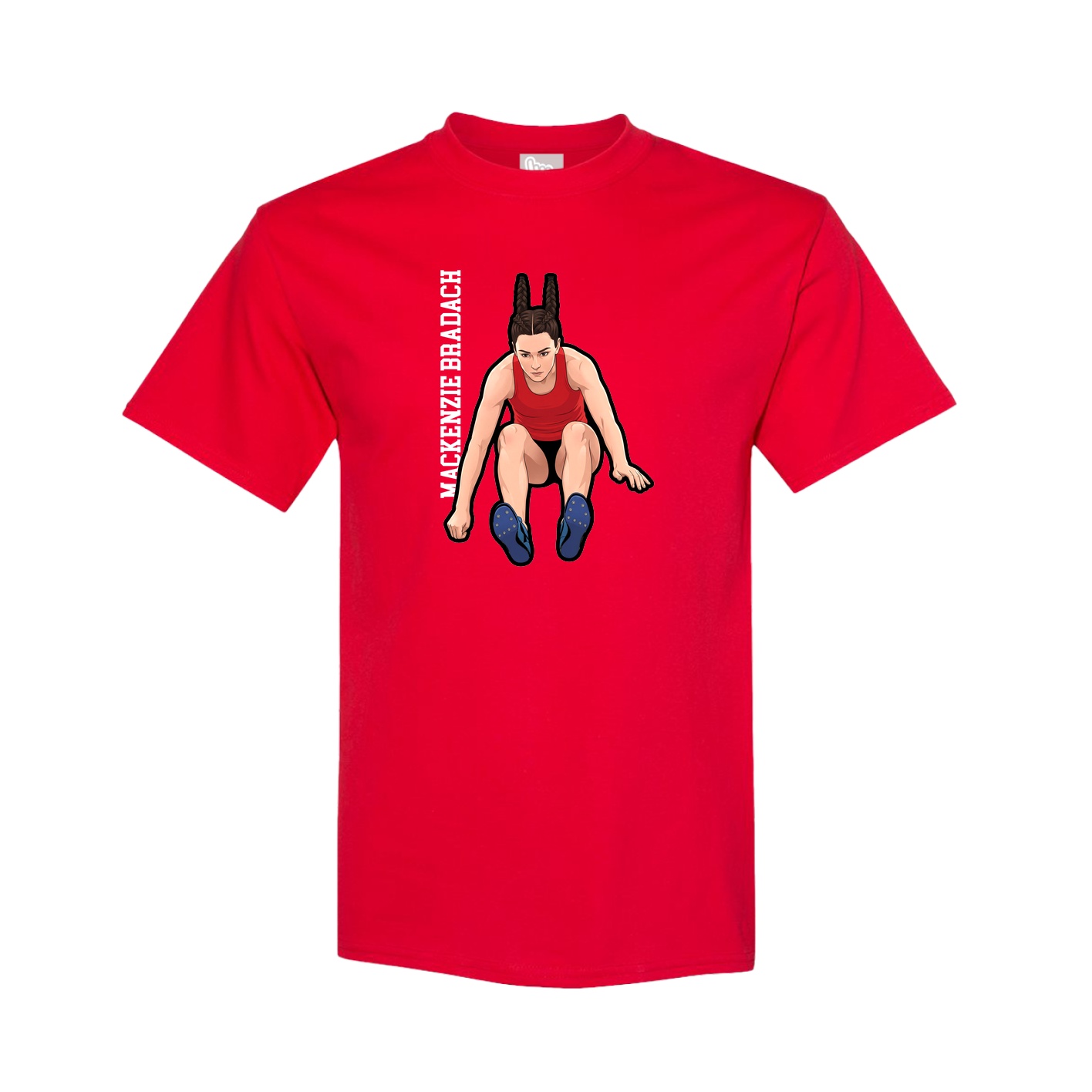 Youth Tee — Name Vertical in Red