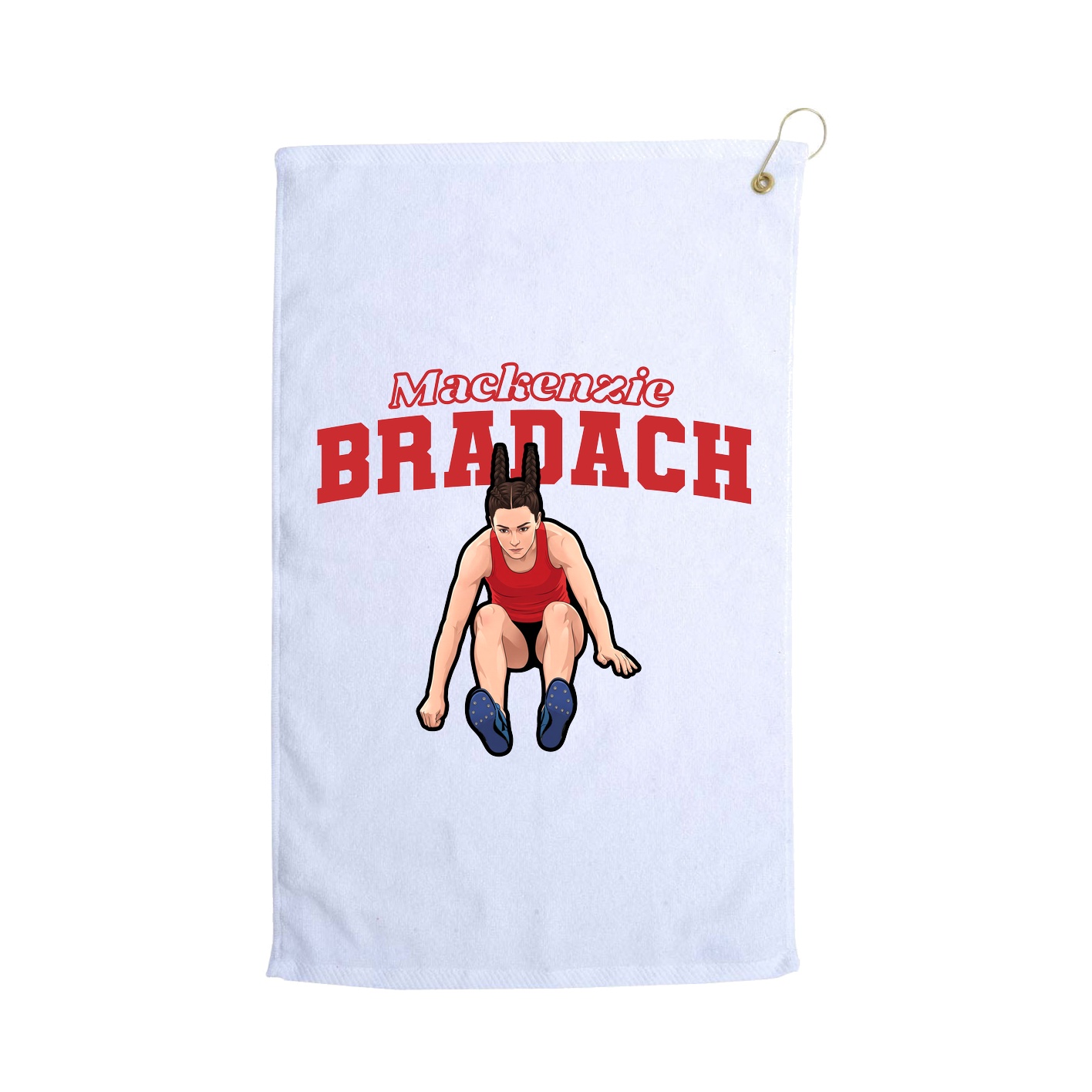 Golf Towel — Name Arch in White
