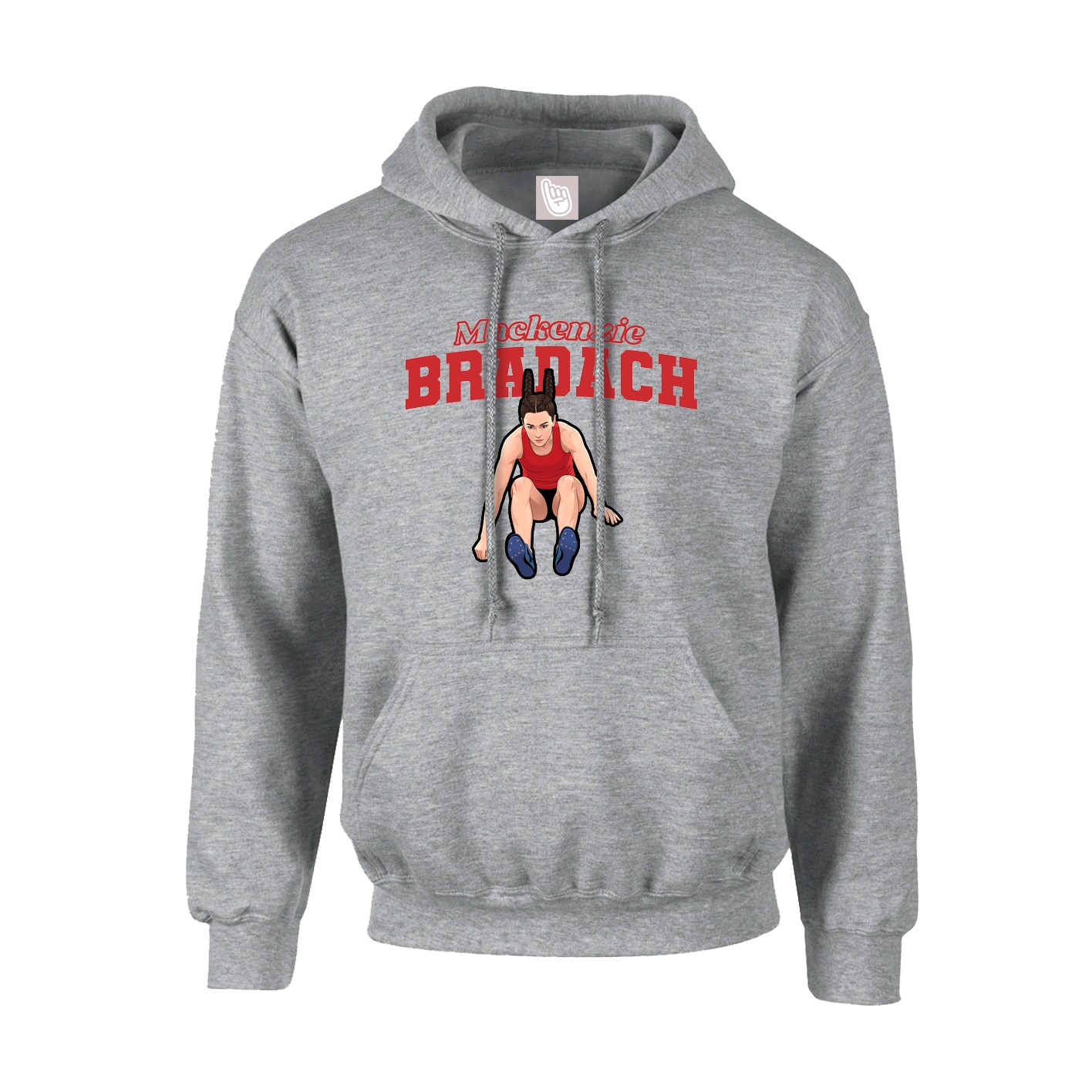 Hoodie — Name Arch in Grey