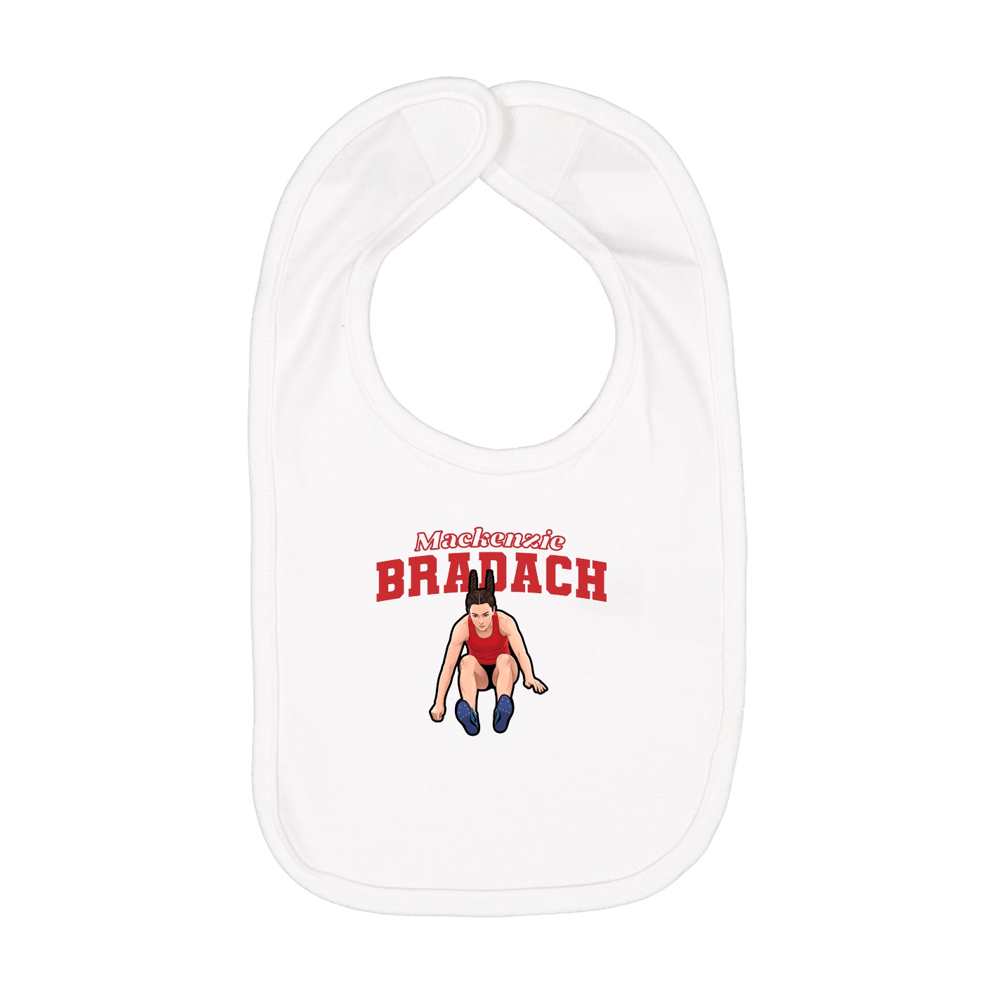 Infant Bib — Name Arch in White