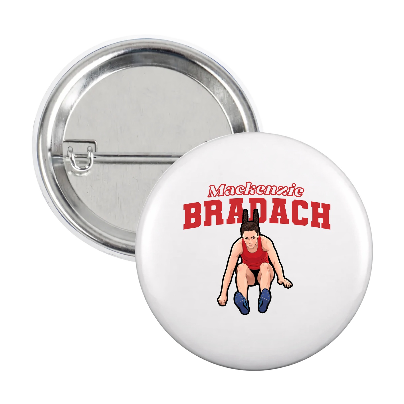 Game Day Button — Name Arch in White