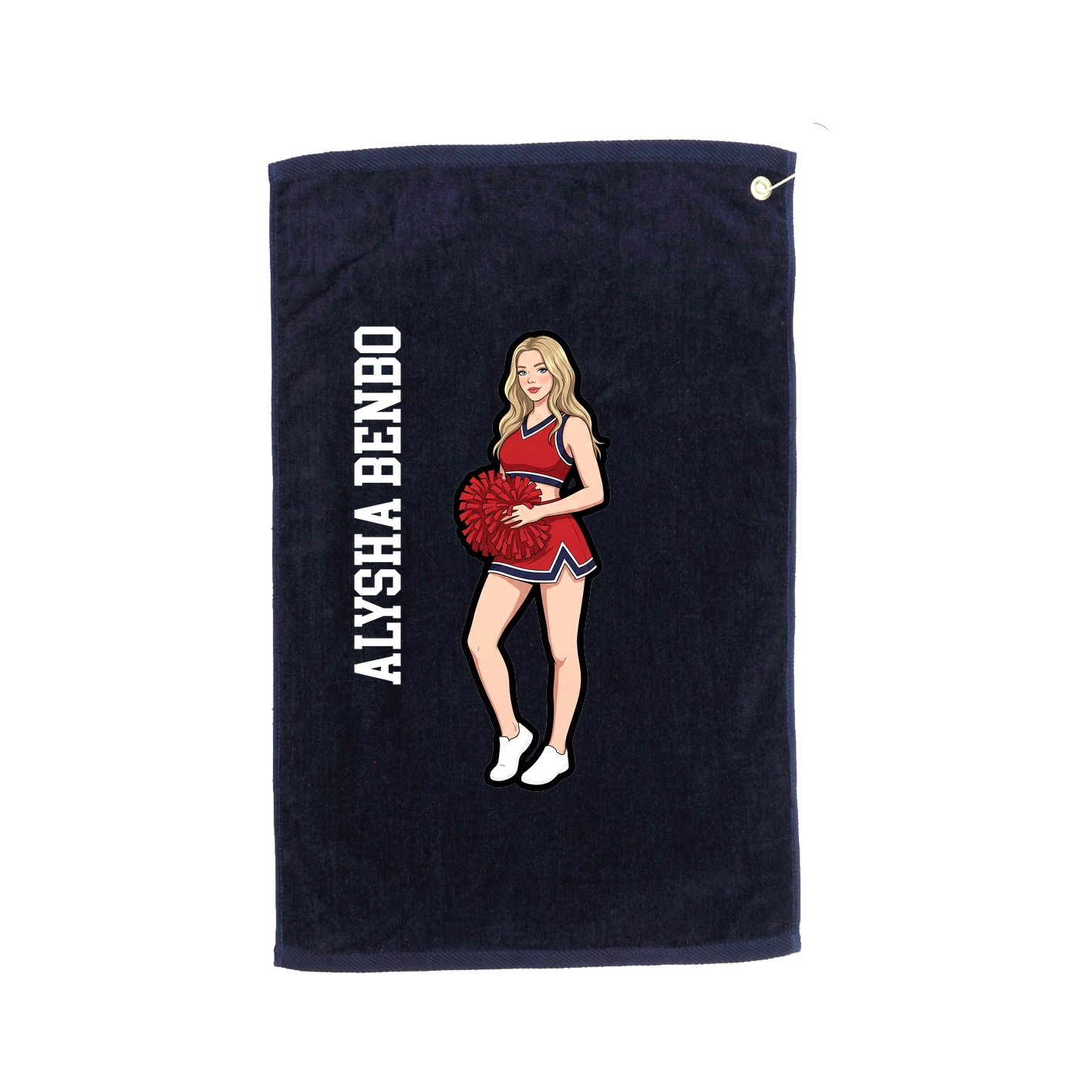 Golf Towel — Name Vertical in Navy
