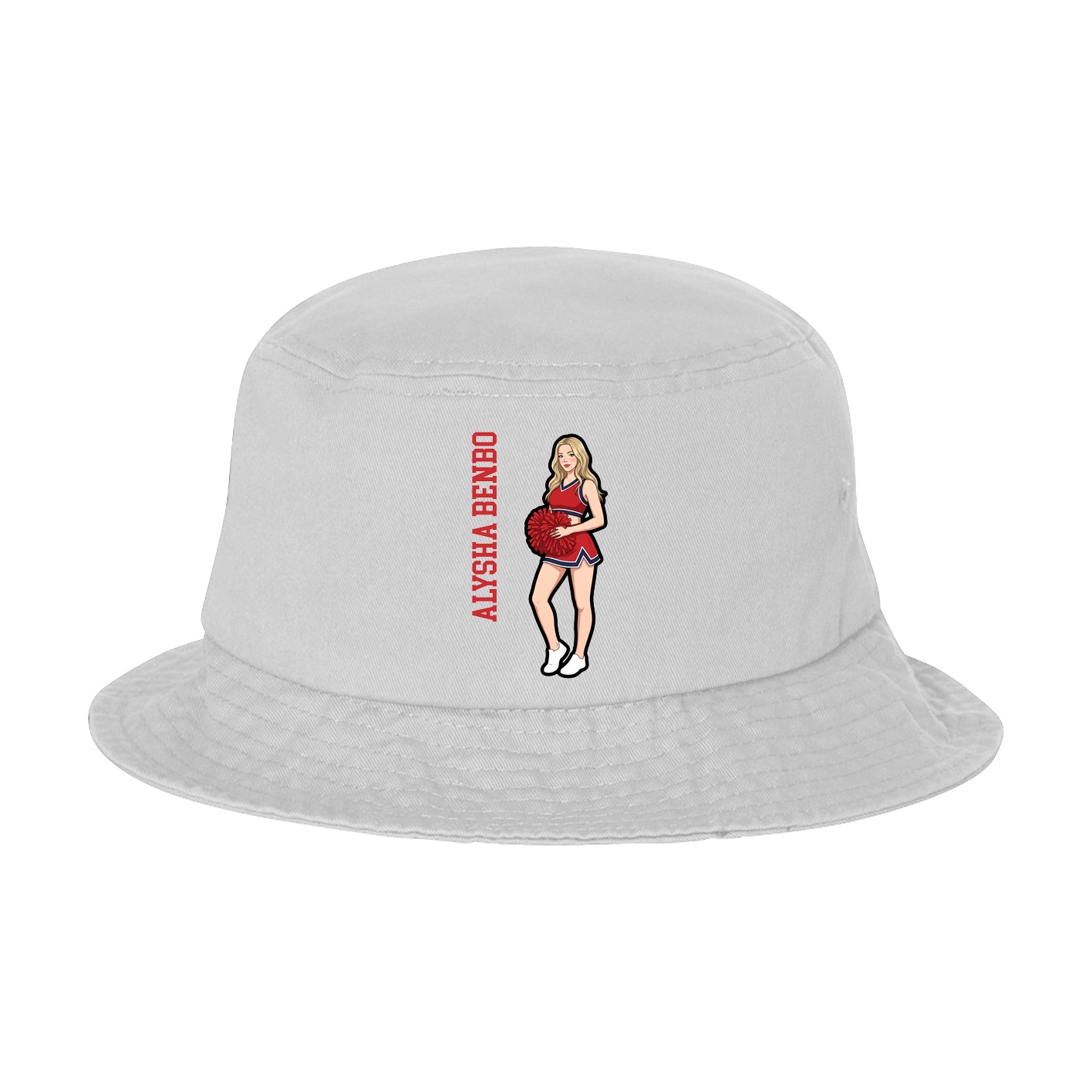 Bucket Cap — Name Vertical in White