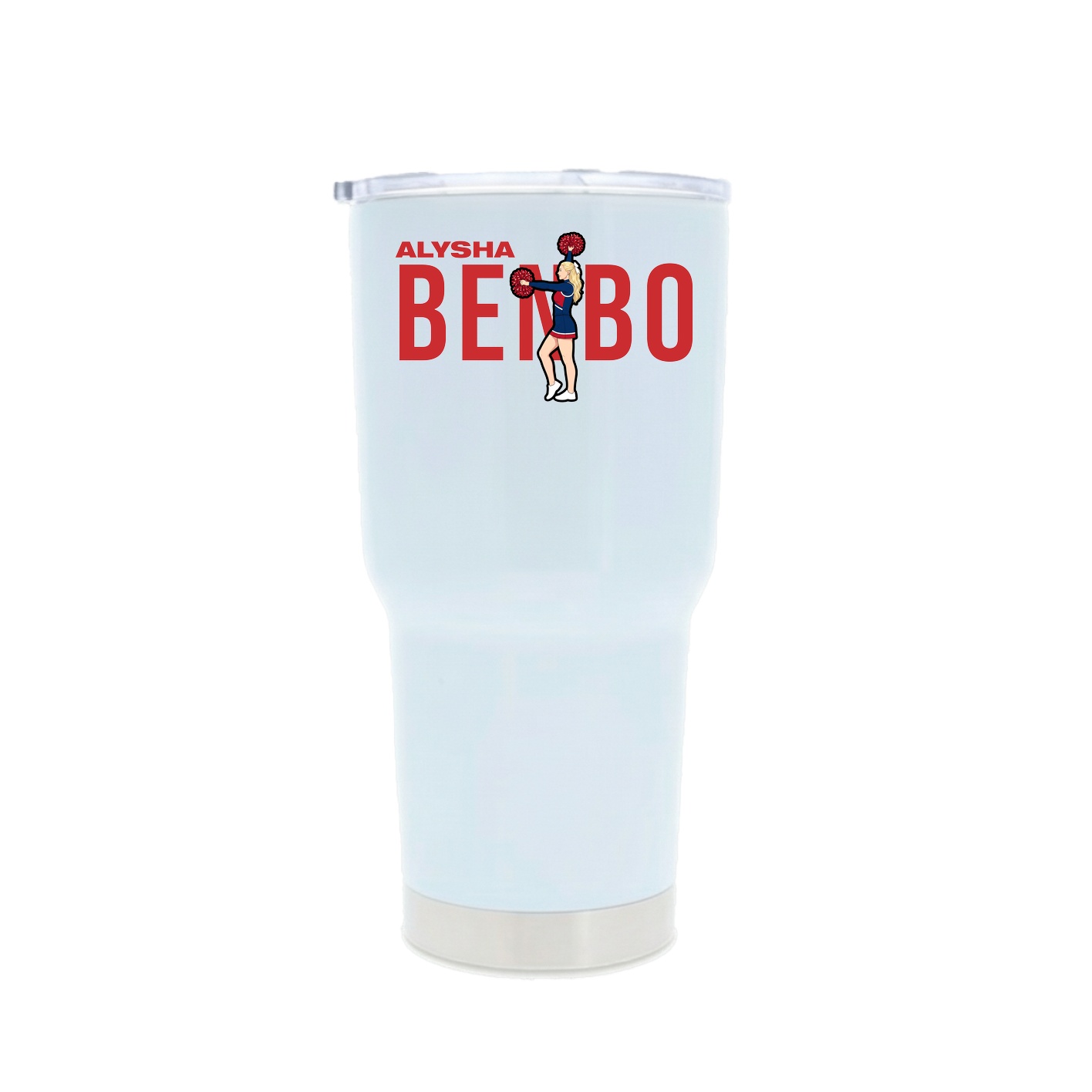 30oz Stainless Steel Tumbler — Player Name in White