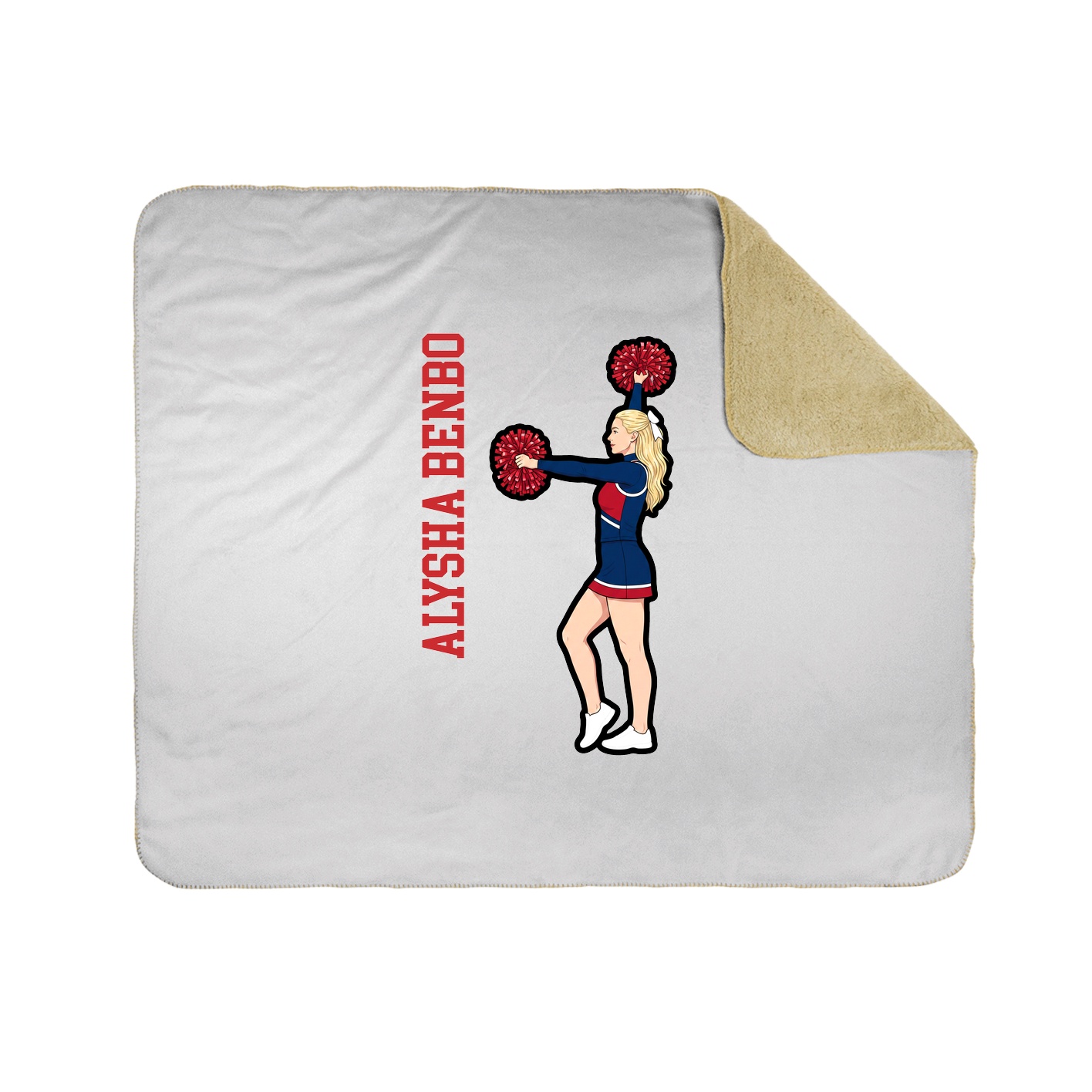 Throw Blanket — Name Vertical in White