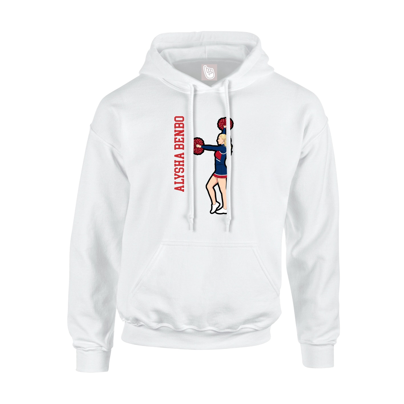 Youth Hoodie — Name Vertical in White