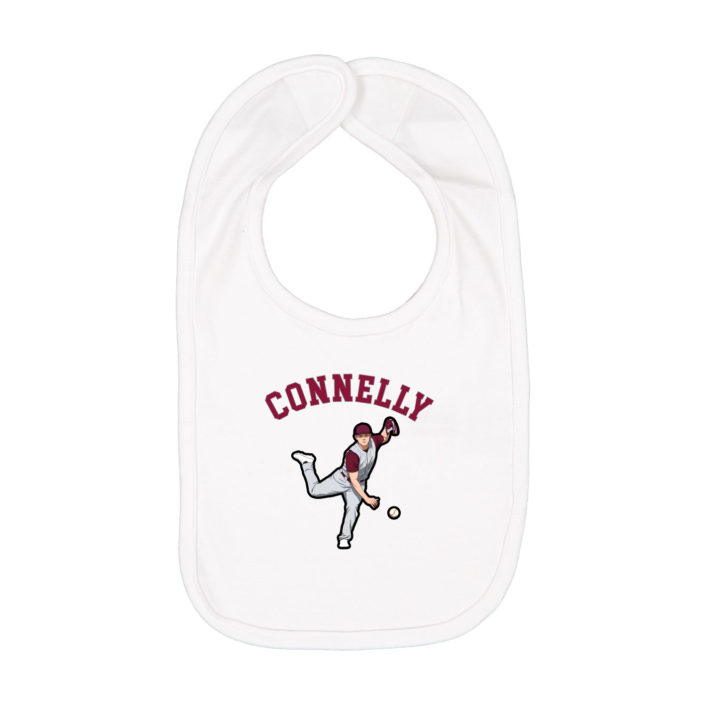 Infant Bib — Shirsey Arch in White