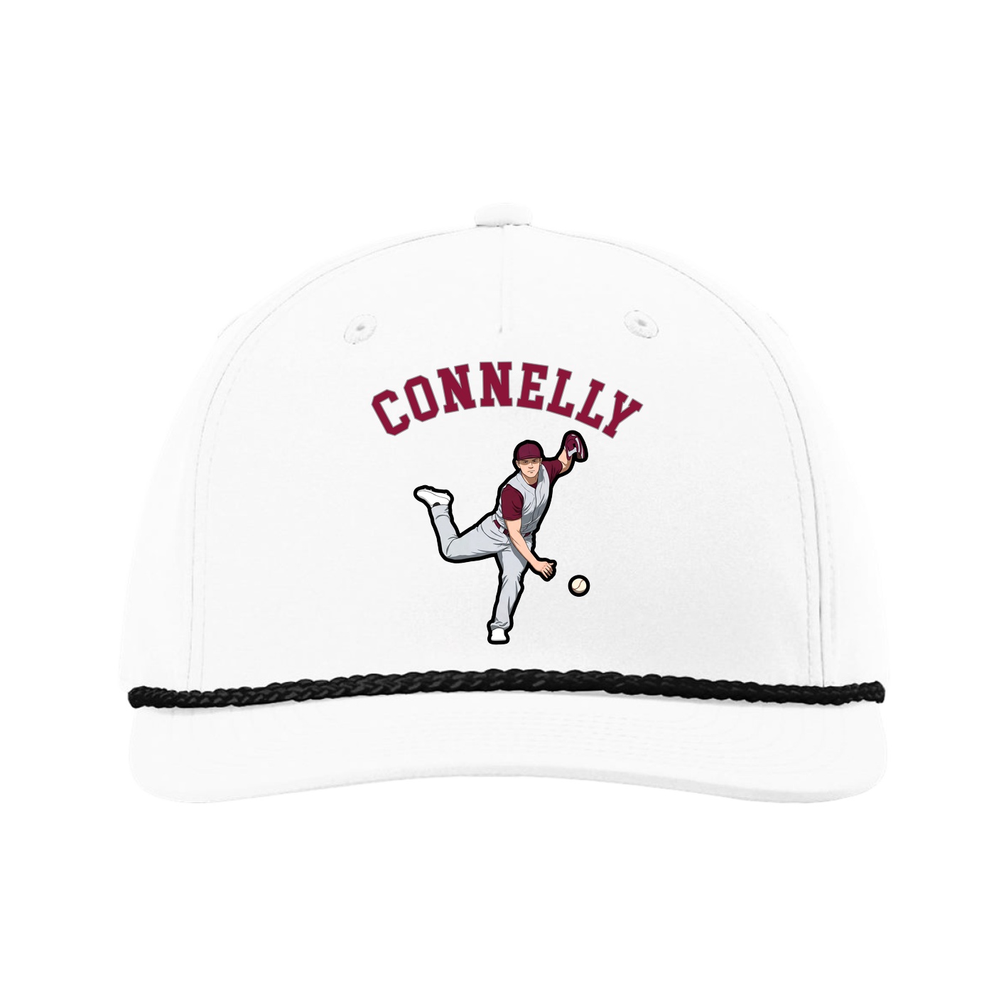 Five-Panel Classic Rope Cap — Shirsey Arch in White