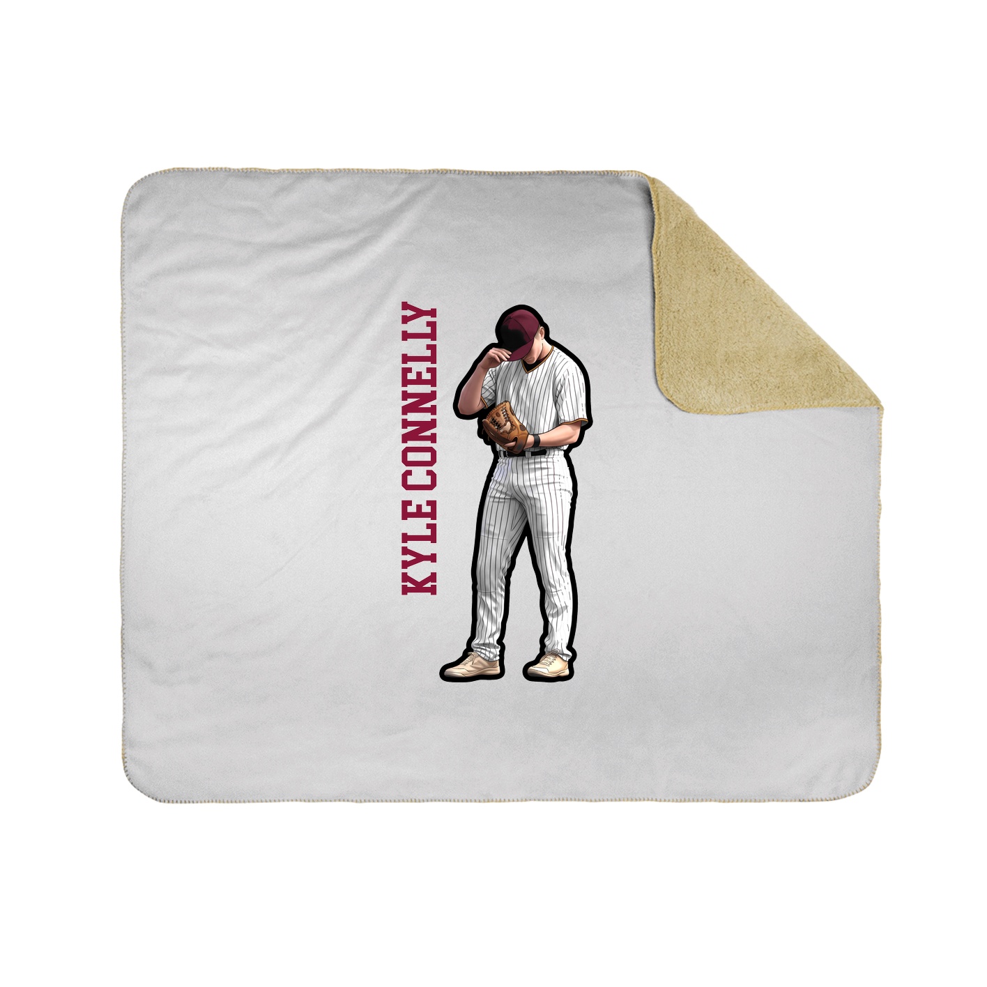 Throw Blanket — Name Vertical in White