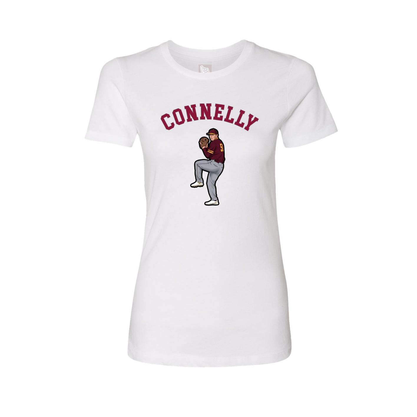 Fitted Women's Tee — Shirsey Arch in White