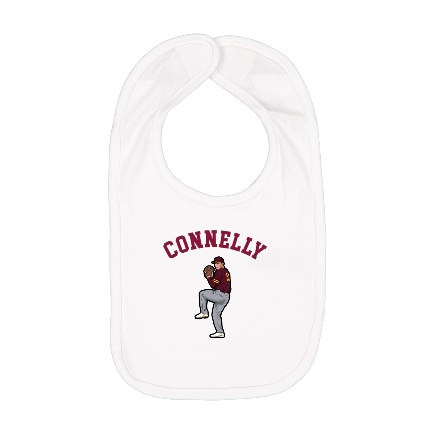 Infant Bib — Shirsey Arch in White