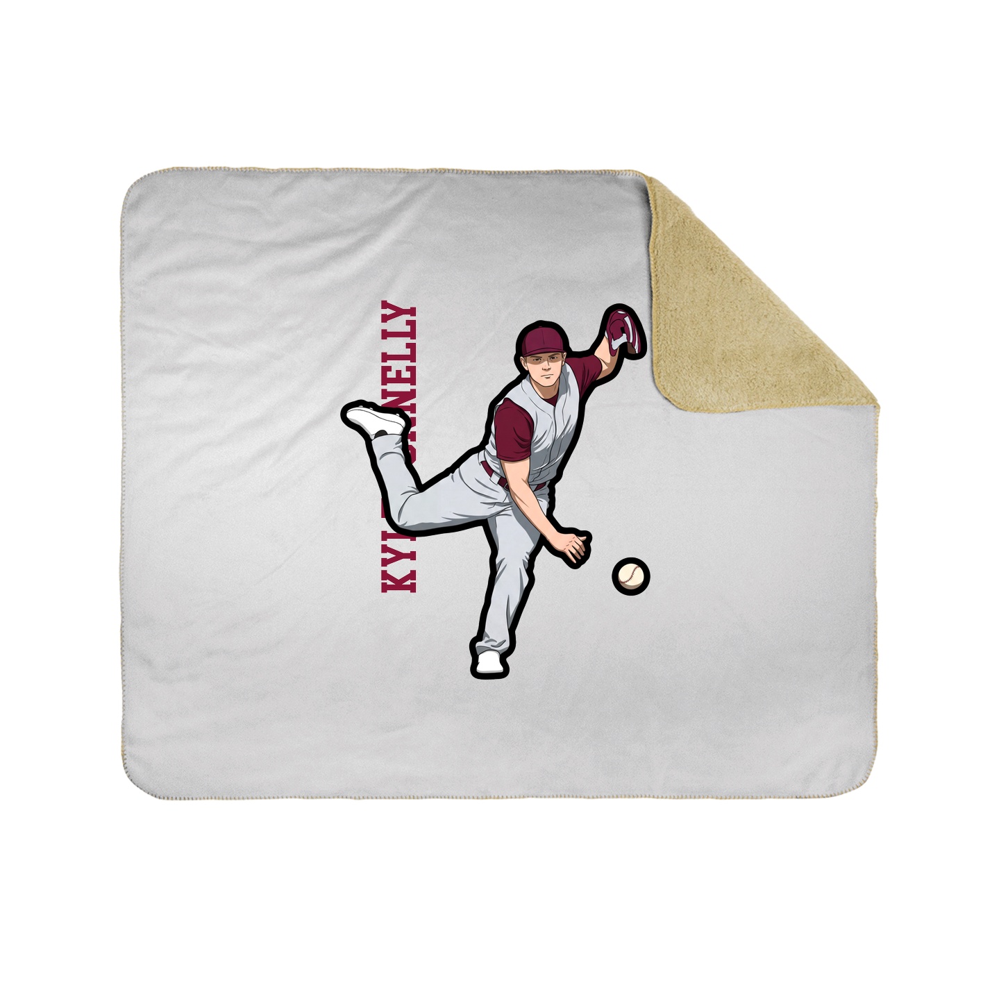 Throw Blanket — Name Vertical in White