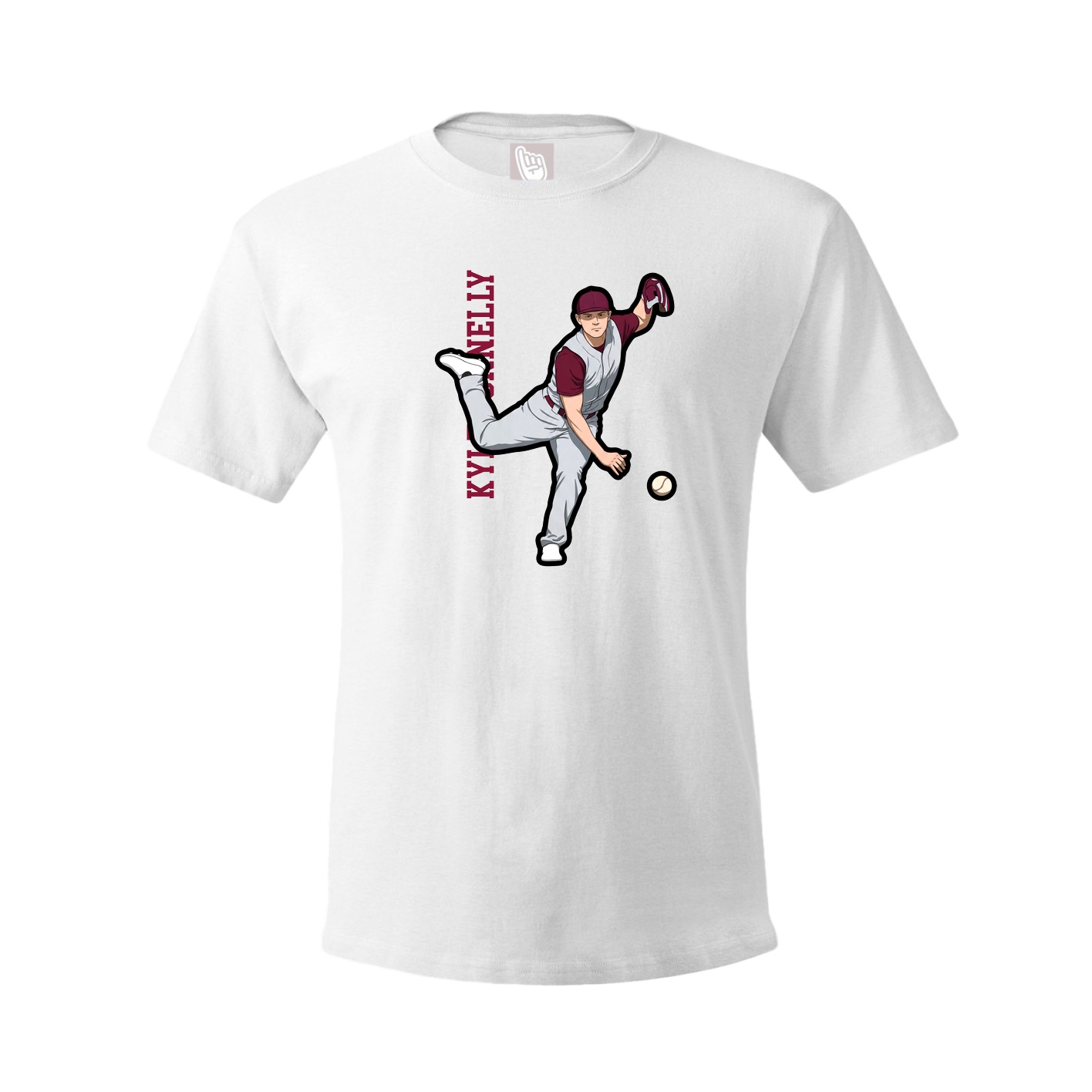 Youth Tee — Name Vertical in White
