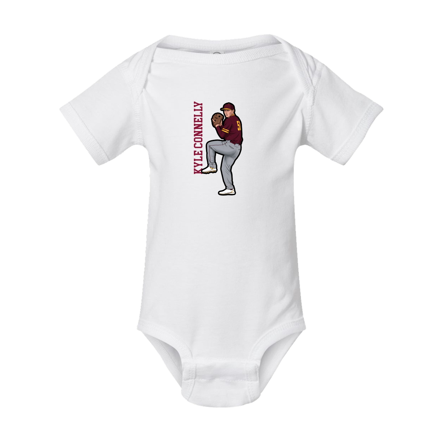 Baby Onesie — Name Vertical in White