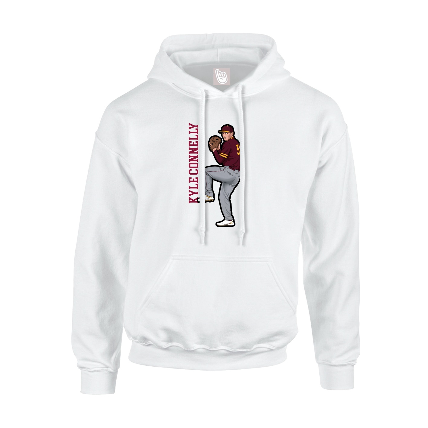 Youth Hoodie — Name Vertical in White