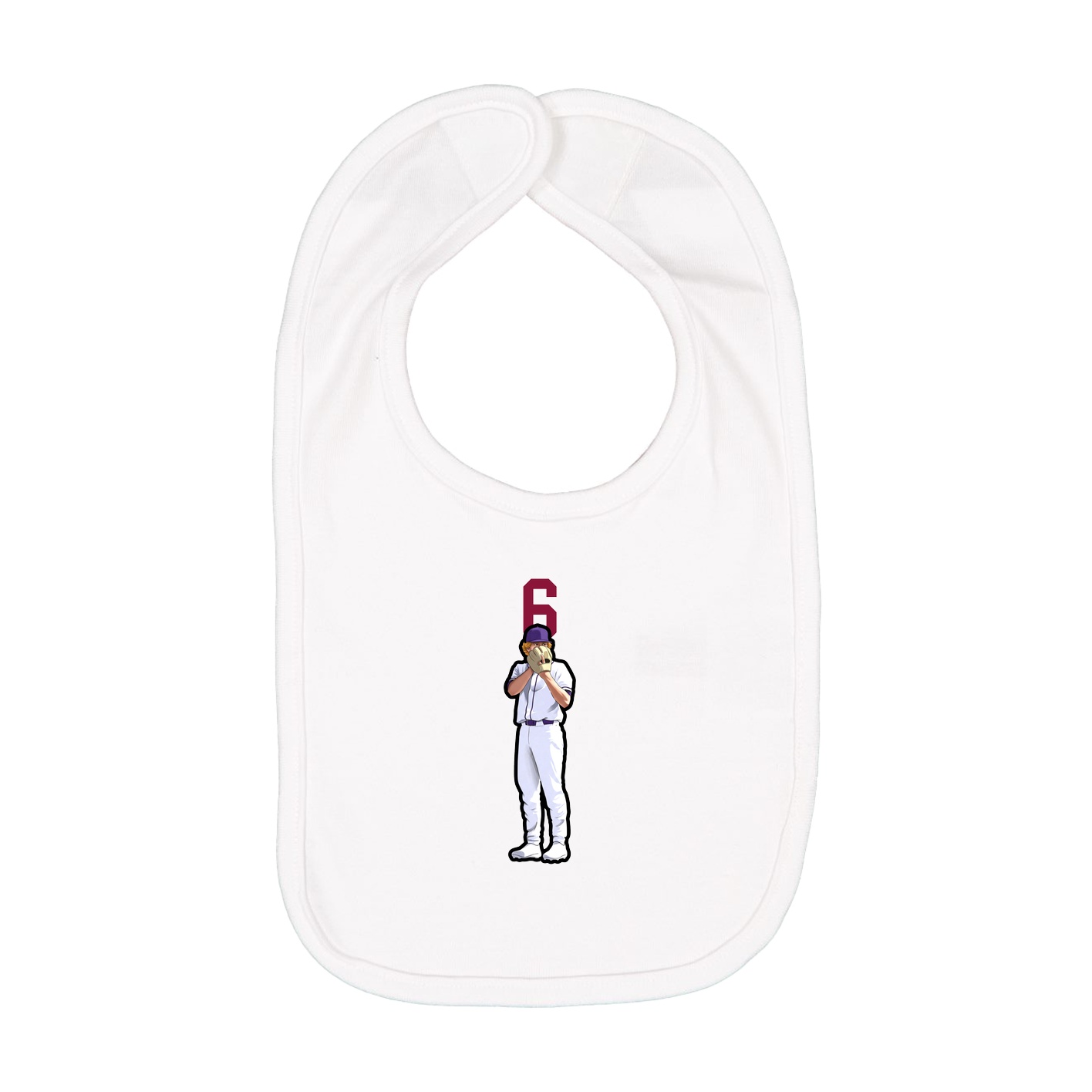 Infant Bib — Number Top in White