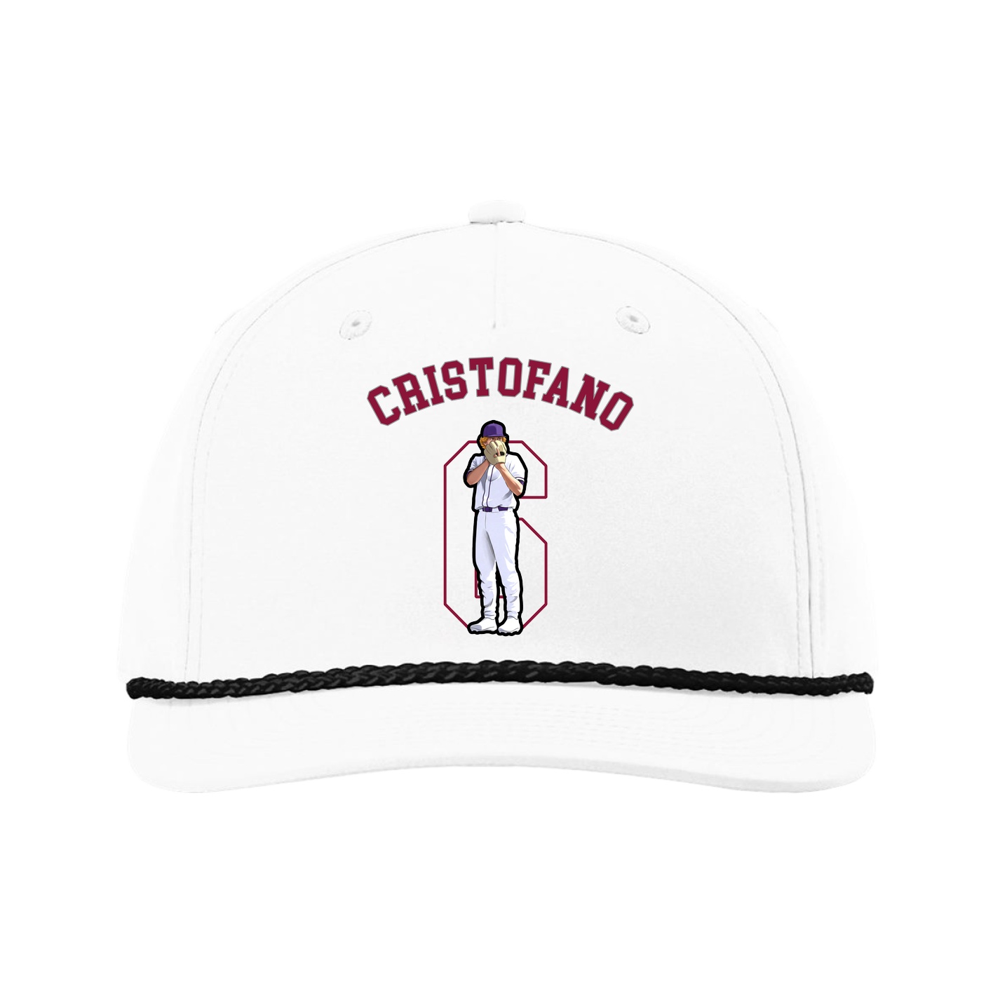 Five-Panel Classic Rope Cap — Shirsey Arch in White