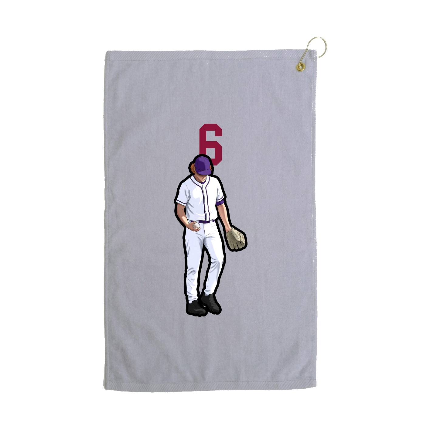 Golf Towel — Number Top in Grey