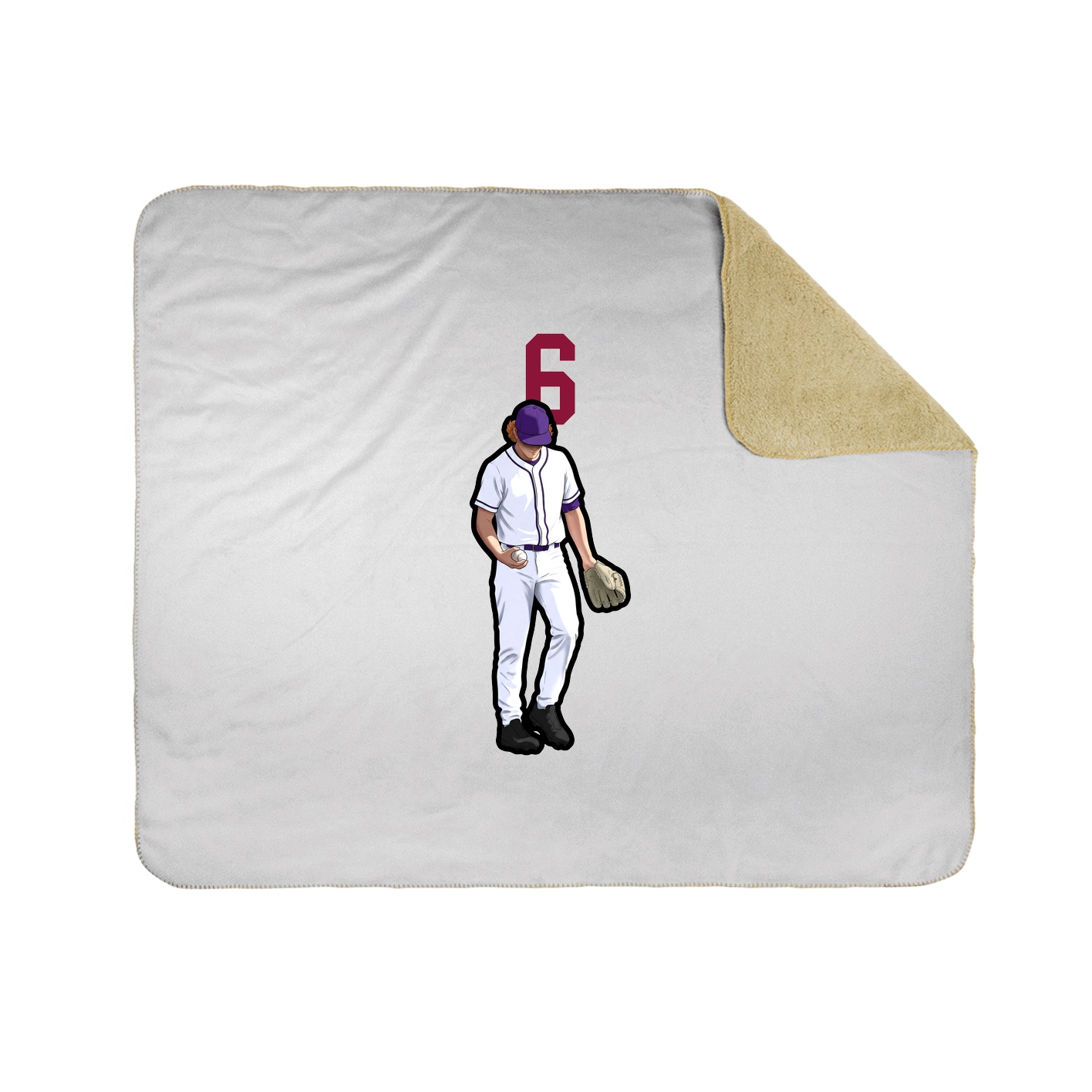 Throw Blanket — Number Top in White