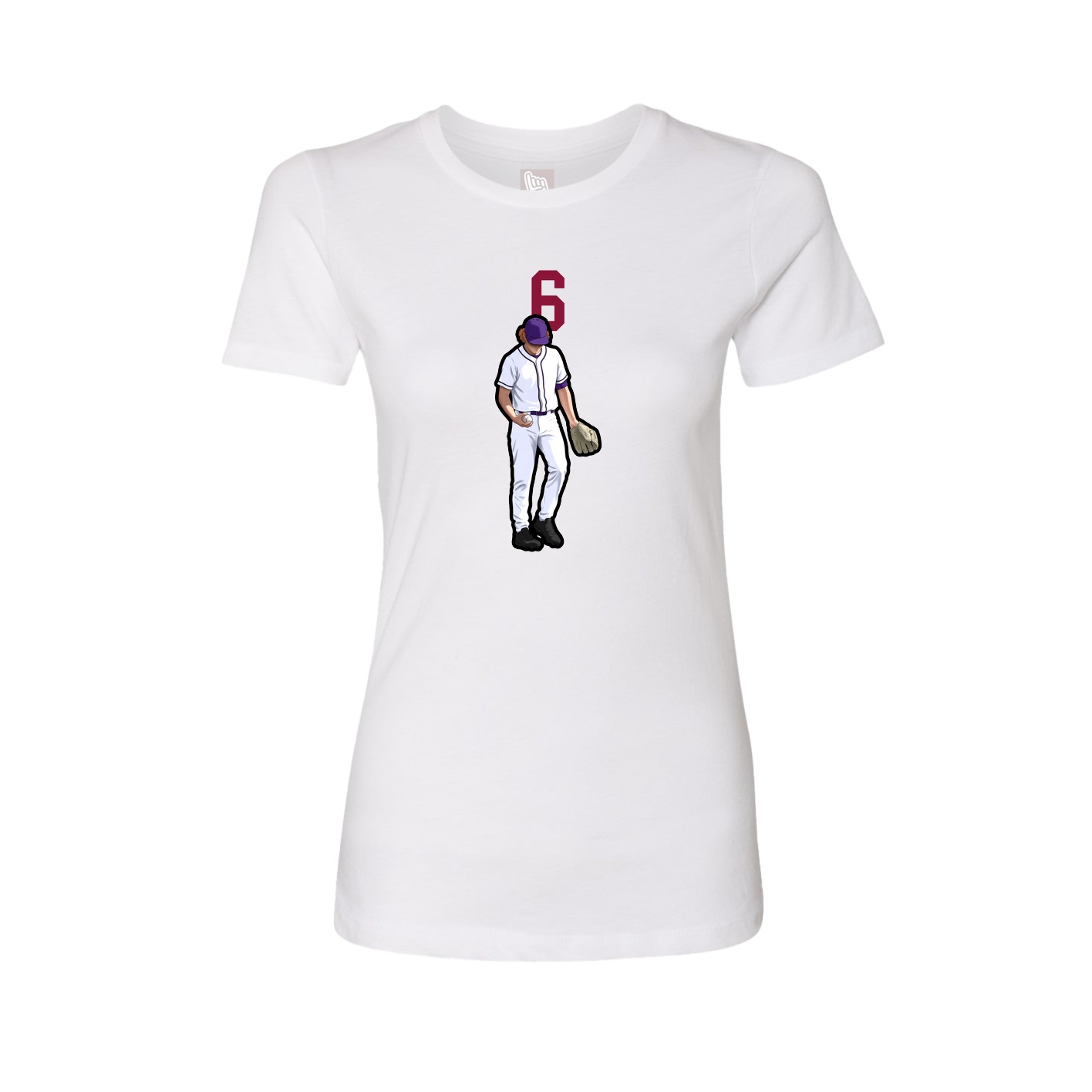 Fitted Women's Tee — Number Top in White