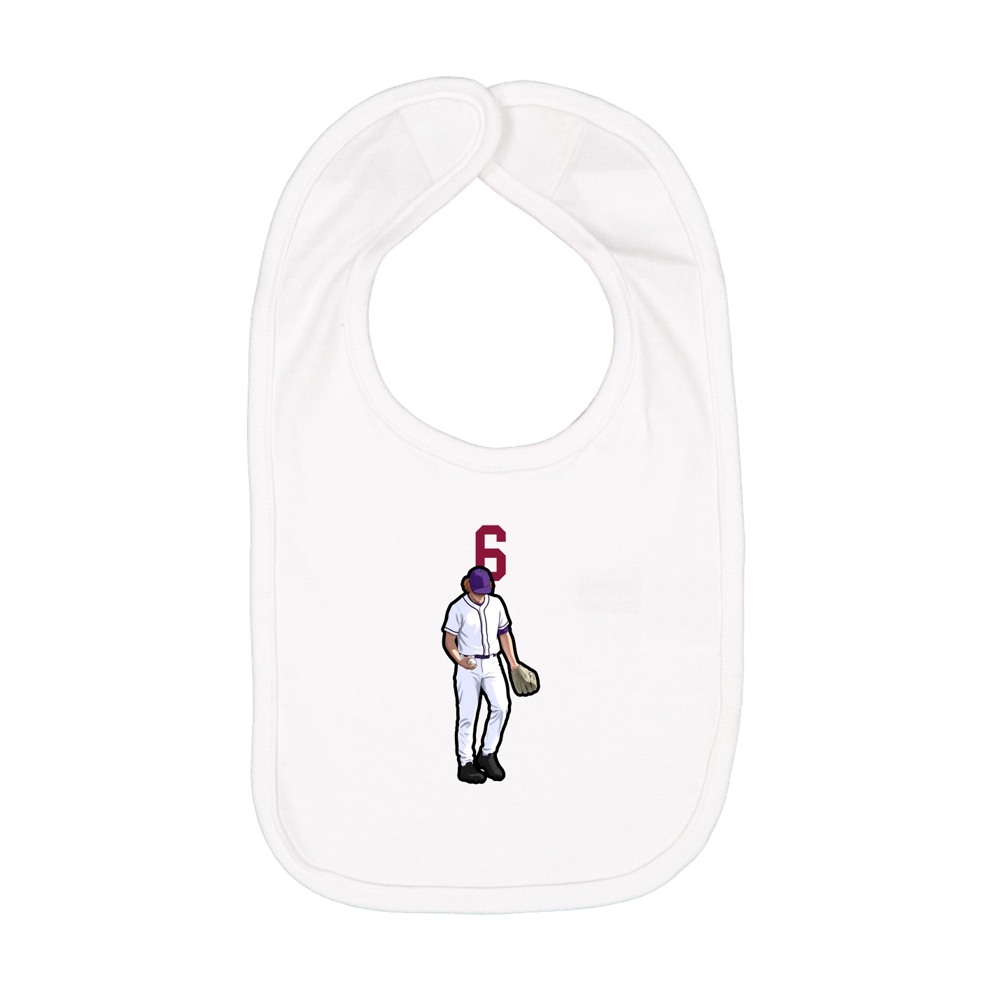 Infant Bib — Number Top in White