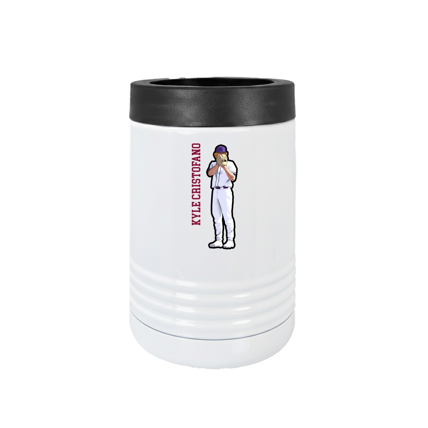 Beverage Holder — Name Vertical in White