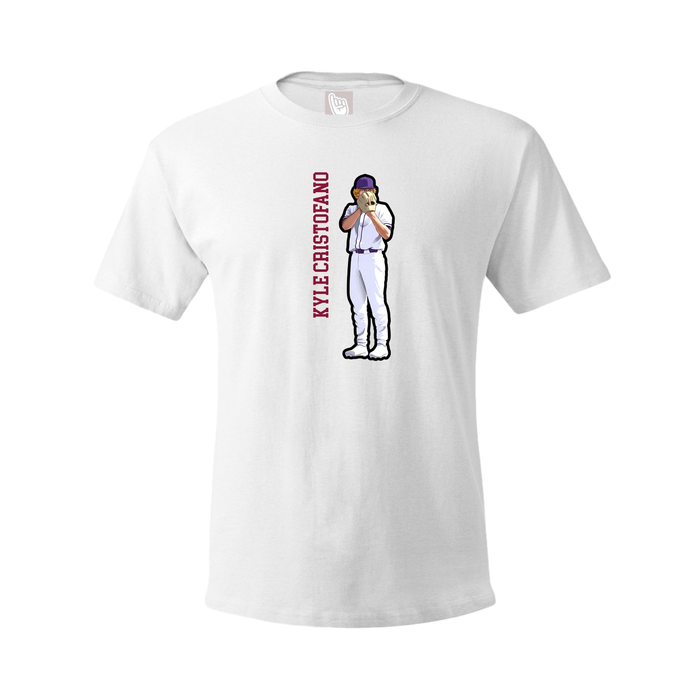 Youth Tee — Name Vertical in White