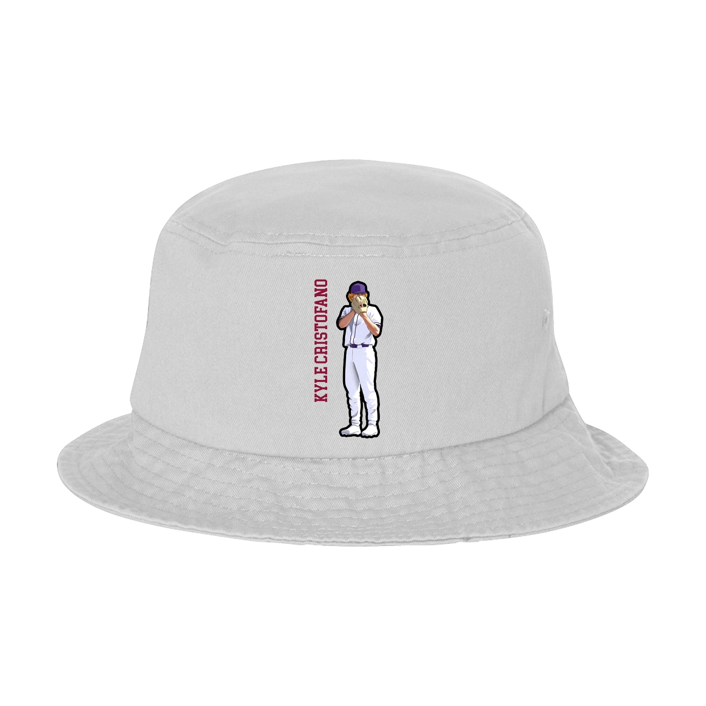 Bucket Cap — Name Vertical in White