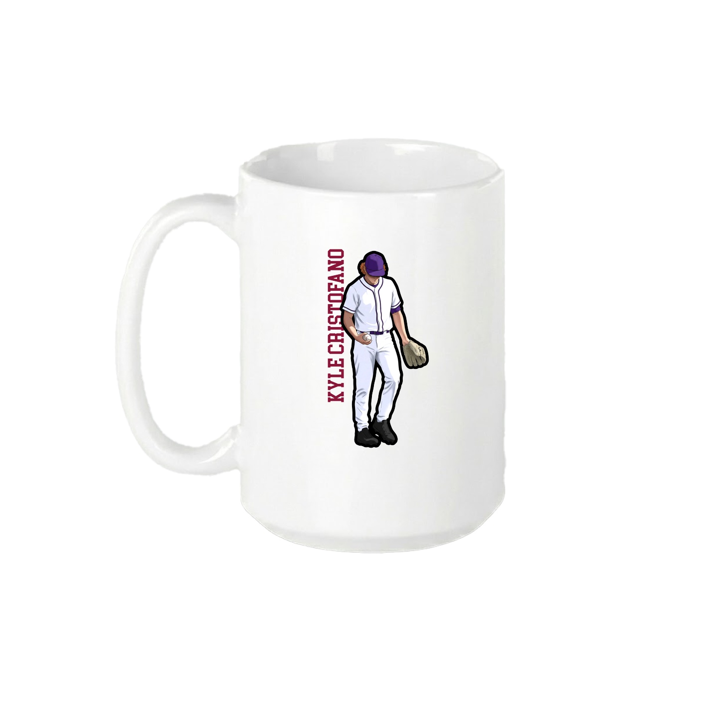 15oz Coffee Mug — Name Vertical in White