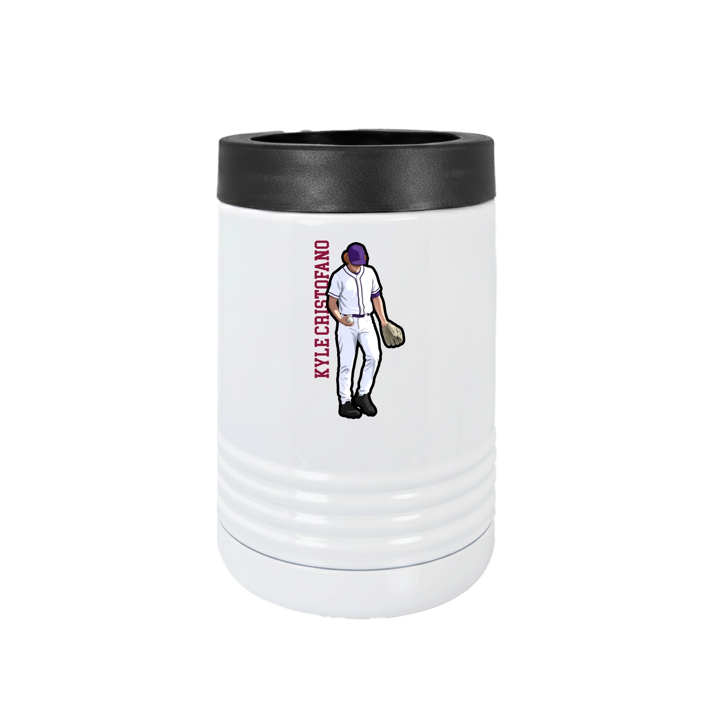 Beverage Holder — Name Vertical in White