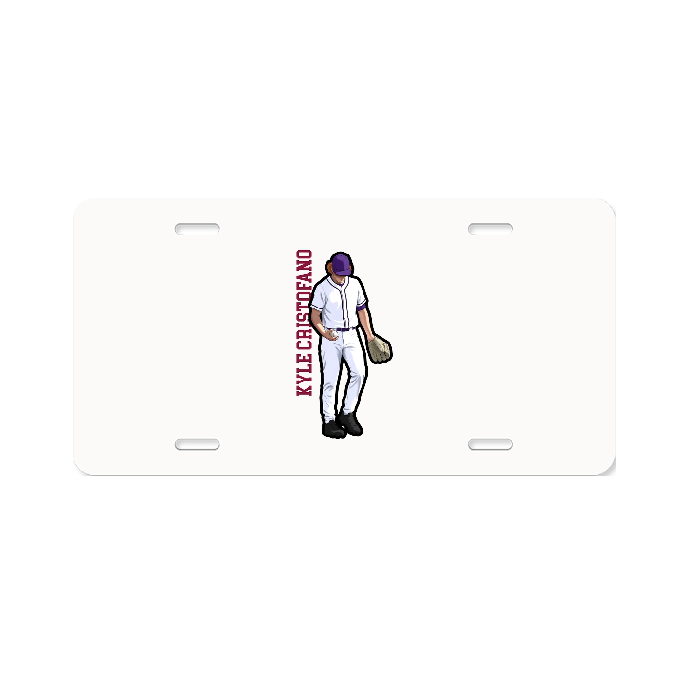 License Plate — Name Vertical in Classic