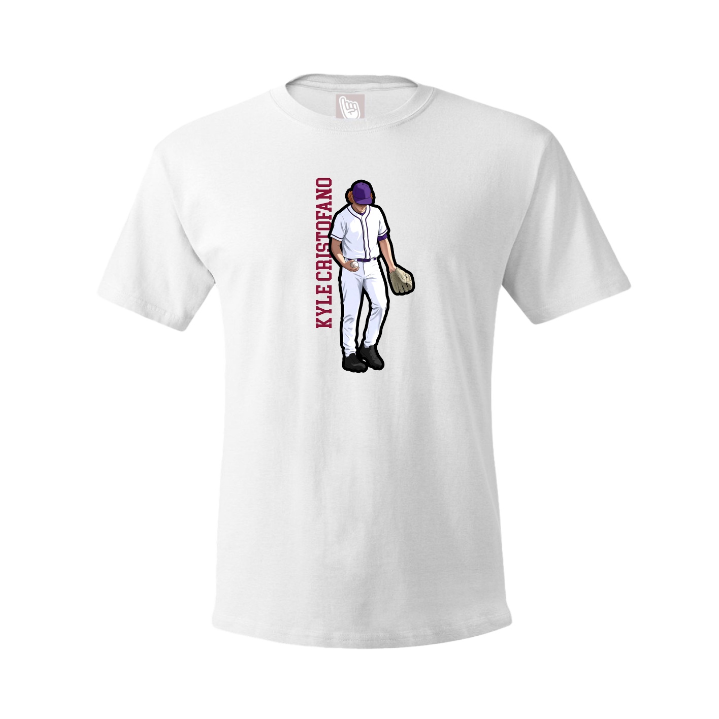 Youth Tee — Name Vertical in White