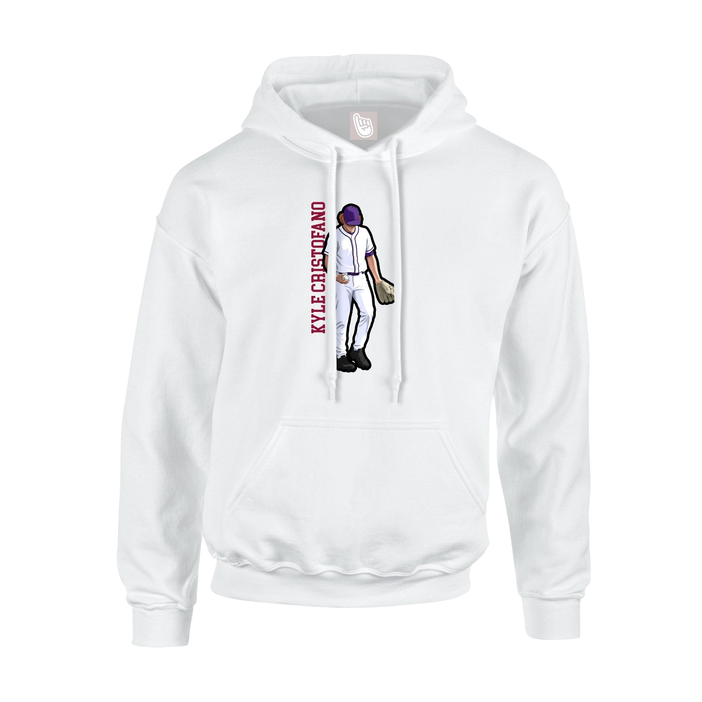 Hoodie — Name Vertical in White