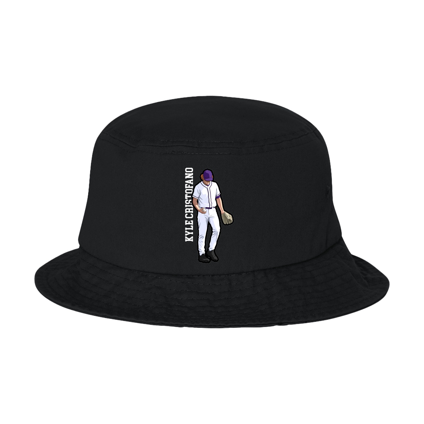 Bucket Cap — Name Vertical in Black