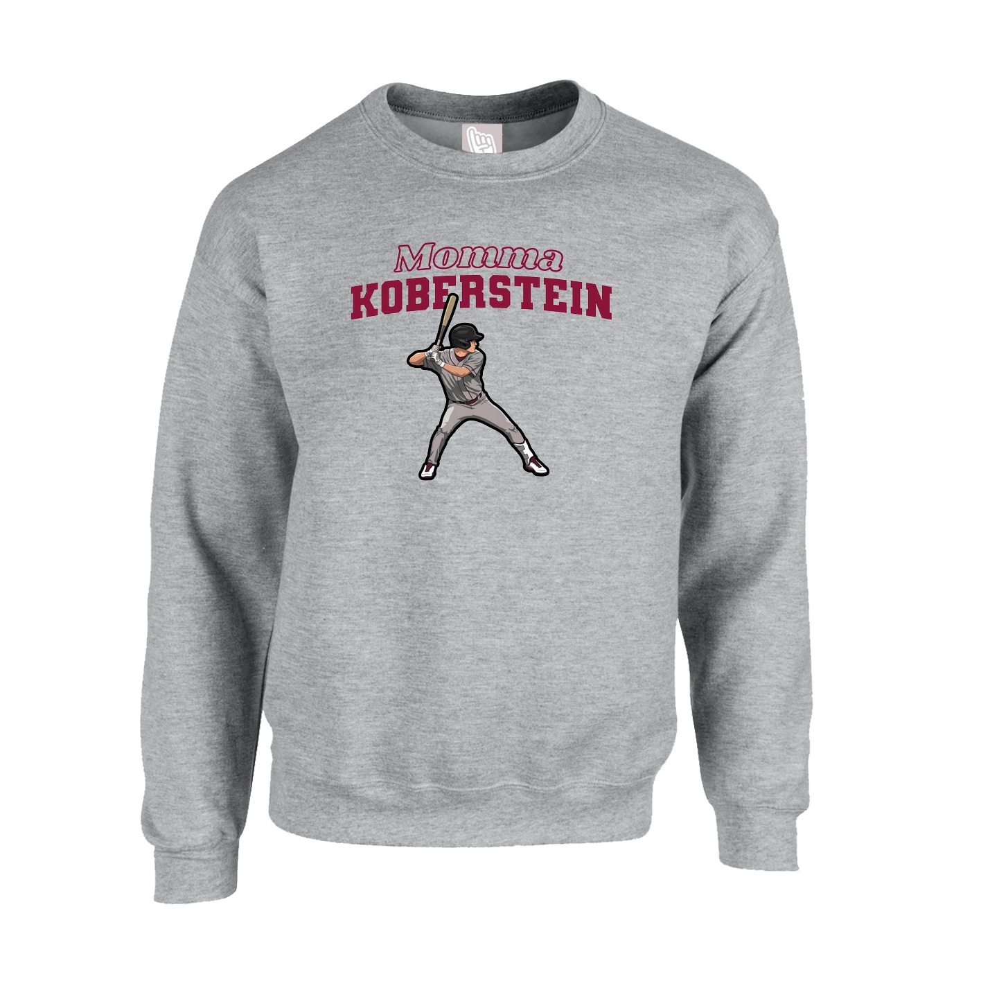 Fleece Crew — Mothers Day Block in Grey