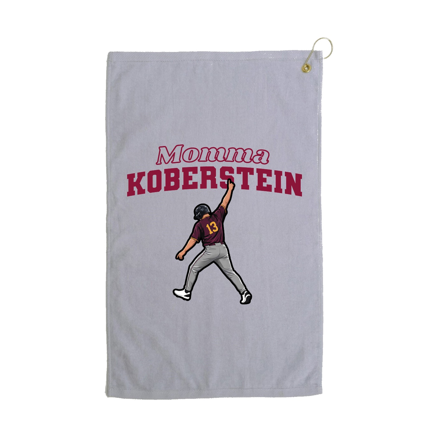 Golf Towel — Mothers Day Block in Grey