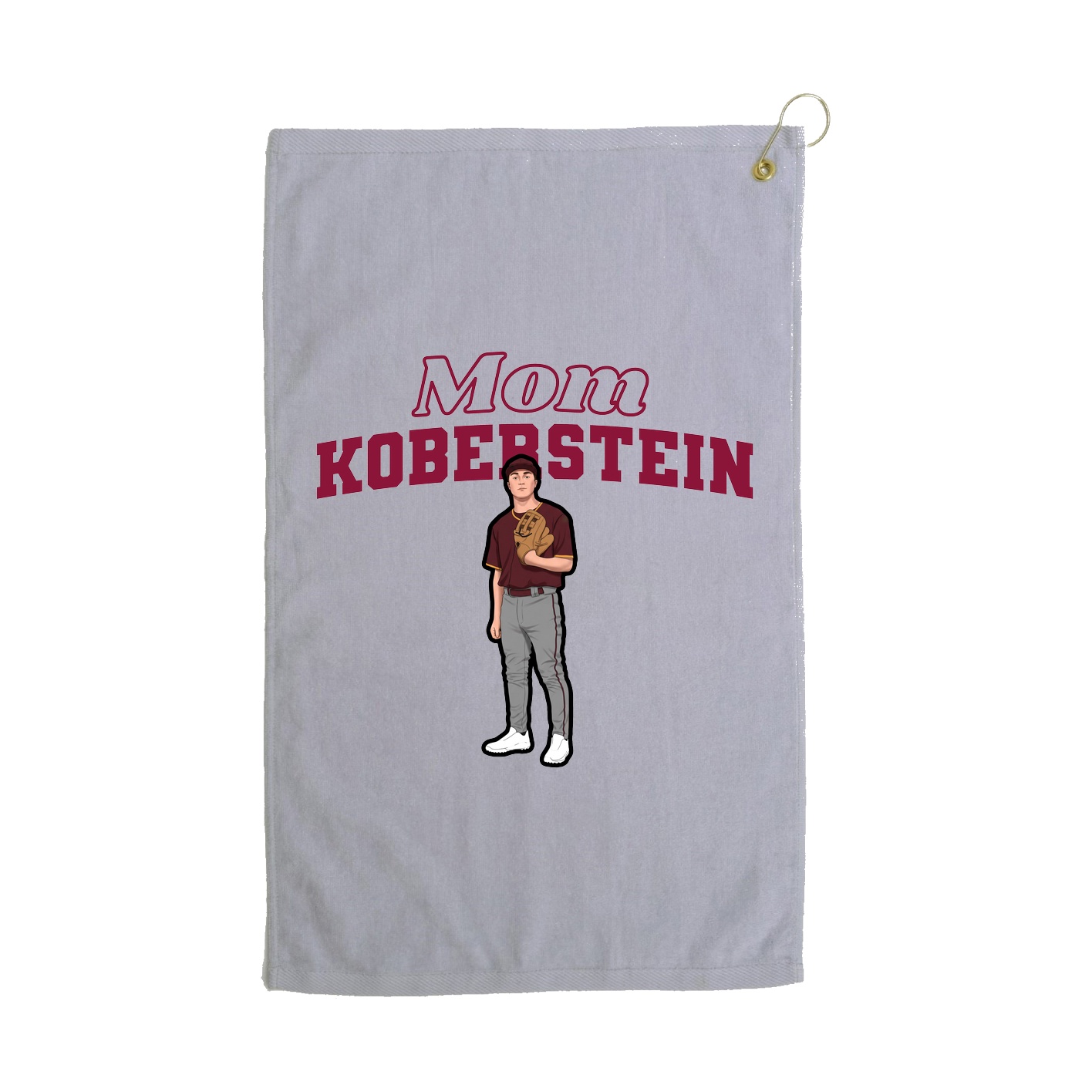 Golf Towel — Mothers Day Block in Grey