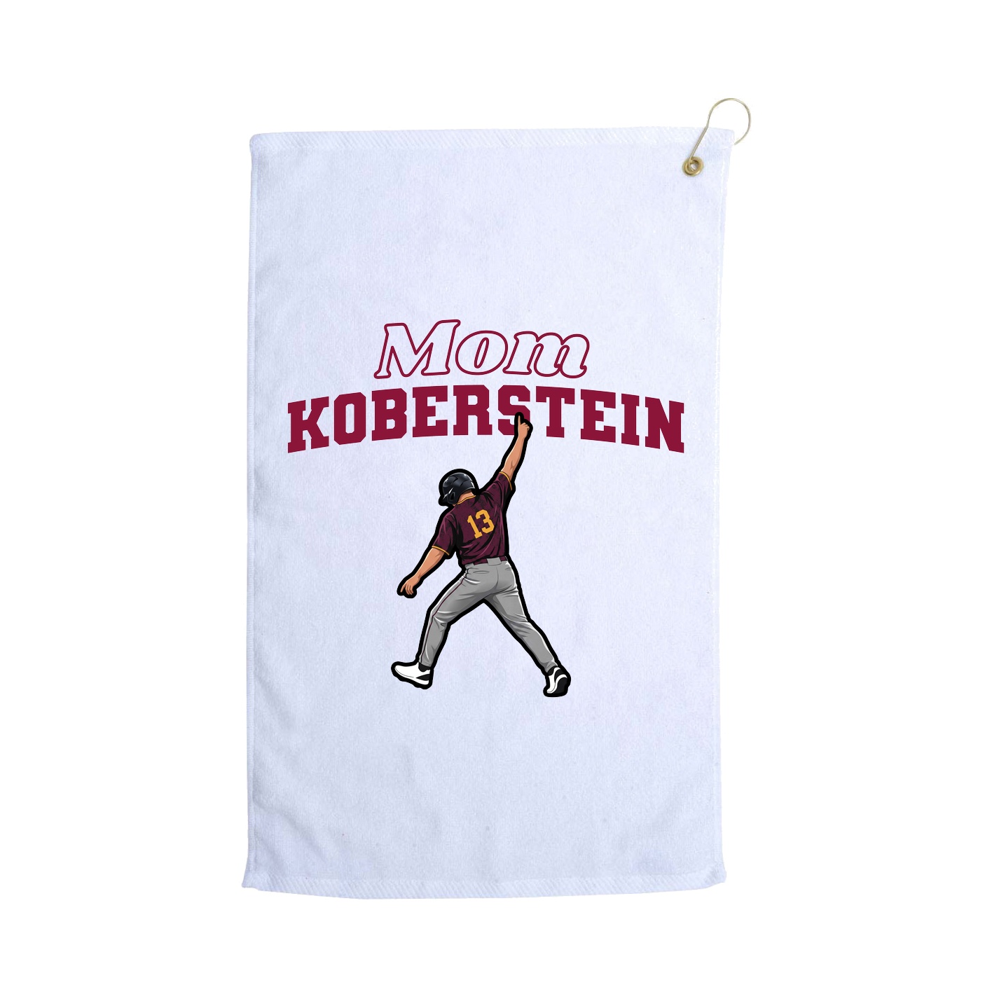Golf Towel — Mothers Day Block in White