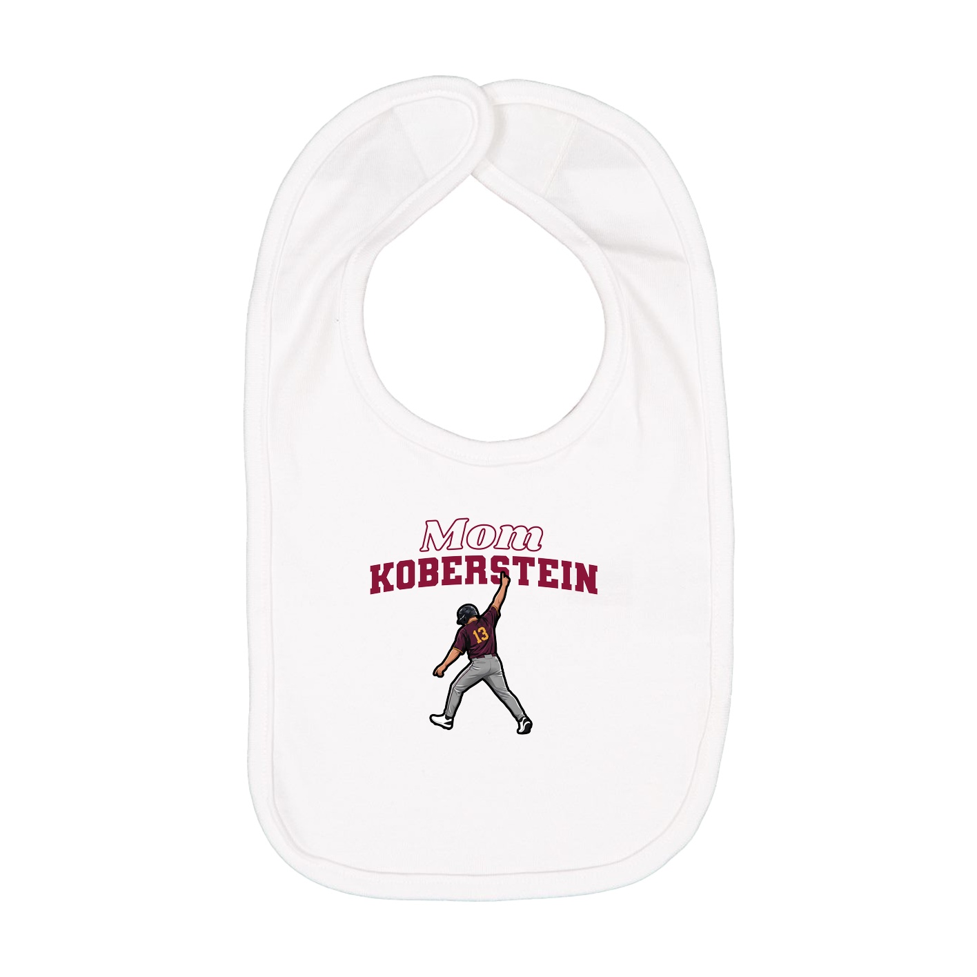 Infant Bib — Mothers Day Block in White