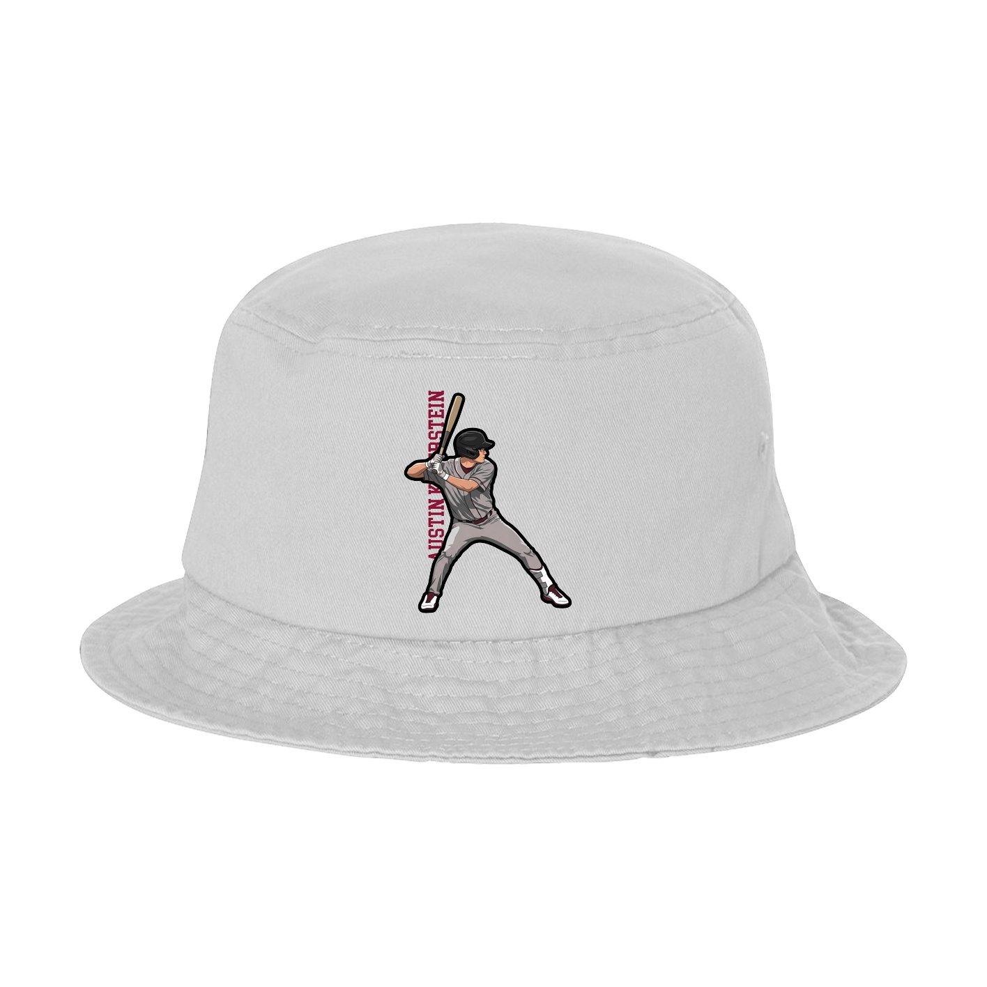 Bucket Cap — Name Vertical in White