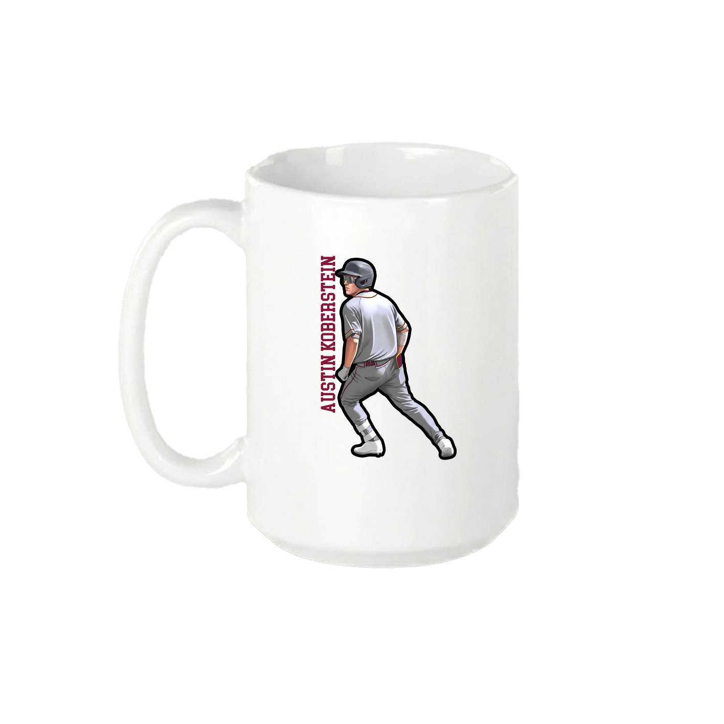 15oz Coffee Mug — Name Vertical in White
