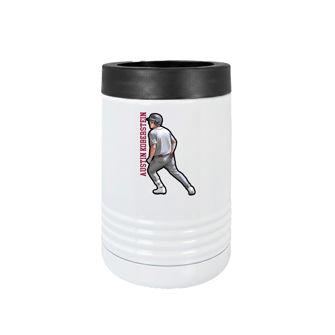 Beverage Holder — Name Vertical in White