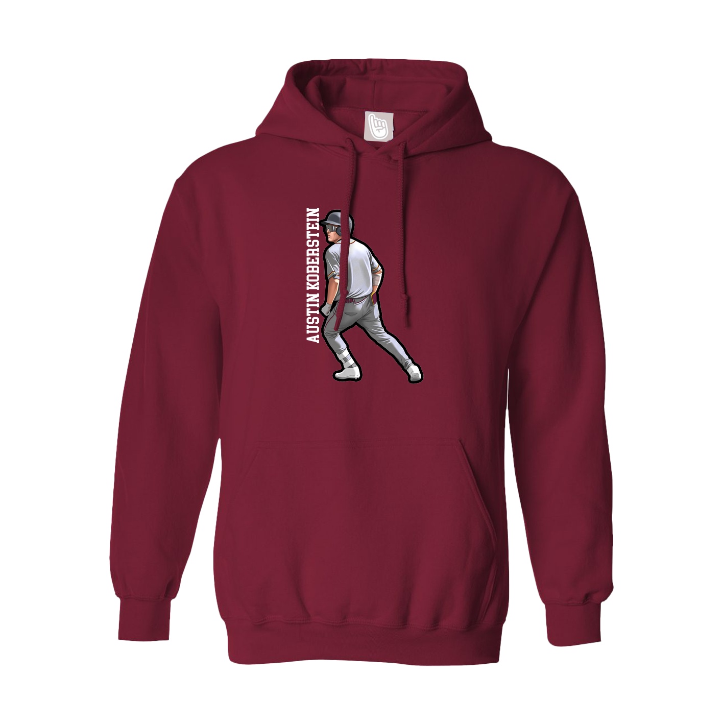 Hoodie — Name Vertical in Cardinal