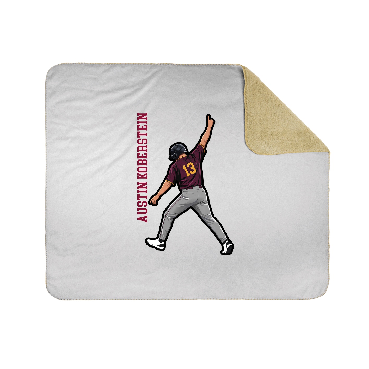 Throw Blanket — Name Vertical in White